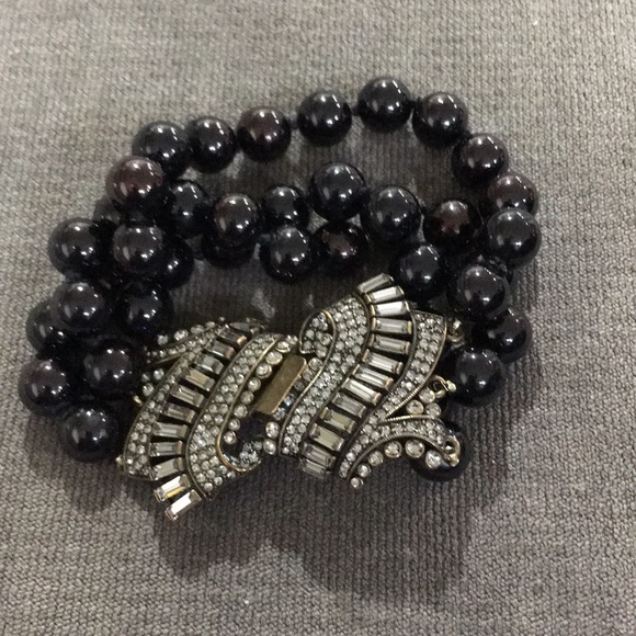 Black gold and diamond studded bracelet - Picture 2 of 3